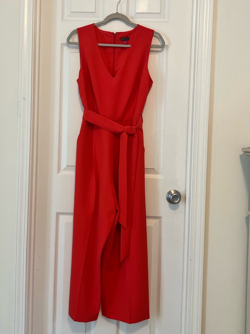 Vince Camuto Red One-Shoulder Jumpsuit with Tie Waist